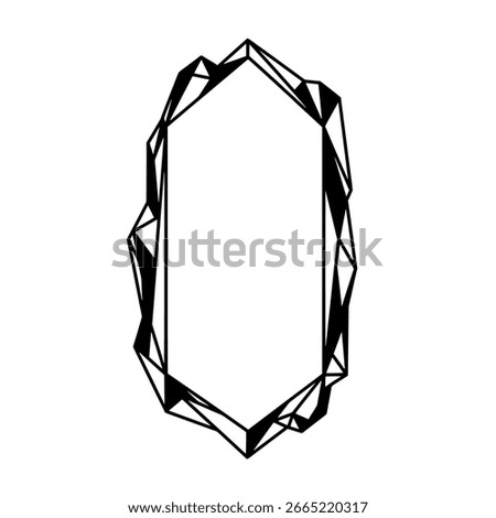 Gemstone oval frame - faceted crystal border vector for luxury branding, jewelry packaging, and elegant invitations