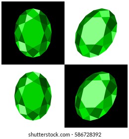gemstone oval shaped with flat design style