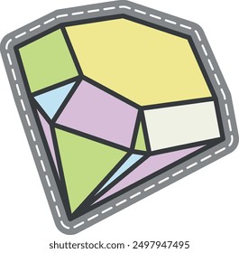 Gemstone patch. Jewelry stone sticker. Diamond crystal