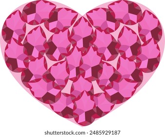 Gemstone pear shape heart pink color