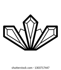 Gemstone, precious diamond icon 
