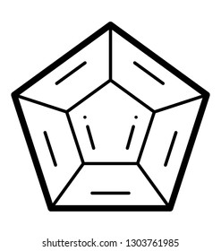 Gemstone, precious diamond icon 