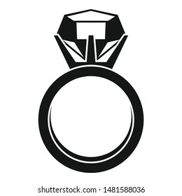 Gemstone ring icon. Simple illustration of gemstone ring vector icon for web design isolated on white background