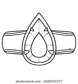 gemstone ring illustration hand drawn outline vector