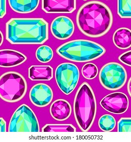 gemstone seamless pattern. EPS 10. No transparency. No gradients.