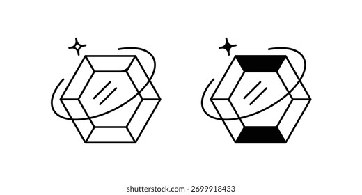 Edelstein-Set-Symbol auf weißem Hintergrund, Vektorgrafik