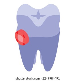 Gemstone tooth icon isometric vector. Care clean. Oral implant