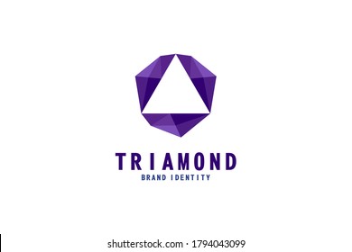 Gemstone triangle logo, modern elegant and luxury. Can also be used to frame the initial letter of a company name.