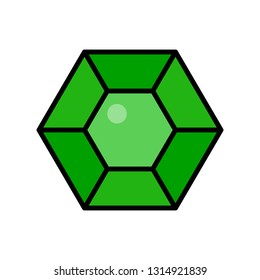 Gemstone vector icon, filled design editable outline