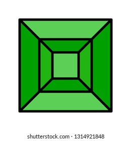 Gemstone vector icon, filled design editable outline