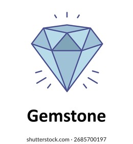 Icono del Vector de la piedra preciosa que puede modificar o editar fácilmente

