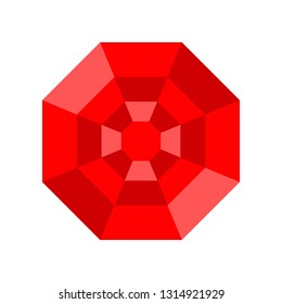 Gemstone vector illustration, Isolated flat design icon