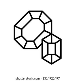 Gemstone vector illustration, Isolated line design icon