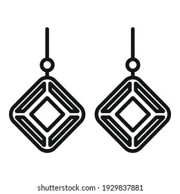 Gemstones earrings icon. Outline gemstones earrings vector icon for web design isolated on white background