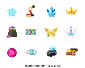 Gemstones icon set