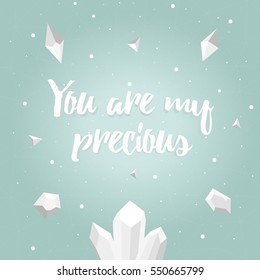 Gemstones and Particles Bright Vector Greeting Card