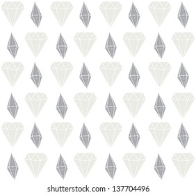 Gemstones seamless pattern. Diamond illustration background. Vector illustration