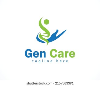 gen care logo creative people and hand design concept DNA logo