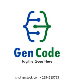 Gen code logo template illustration