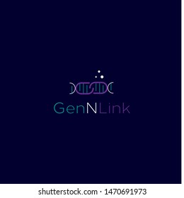 Gen or DNA and link or chain logo design vector icon illustration inspiration