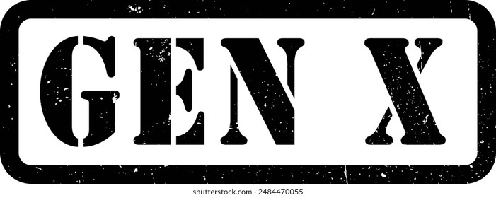 Gen Generation X  Set Red Rubber Stamp Grunge Texture Label Badge Sticker Vector EPS PNG Transparent No Background Clip Art Vector EPS PNG 