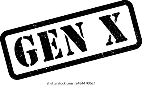 Gen Generation X  Set Red Rubber Stamp Grunge Texture Label Badge Sticker Vector EPS PNG Transparent No Background Clip Art Vector EPS PNG 