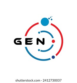 Diseño del logotipo de la tecnología de letras GEN sobre fondo blanco. El concepto del logotipo de IT de la letra creativa GEN. Diseño de letras GEN. 