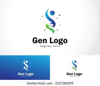 gen logo creative people DNA design vector