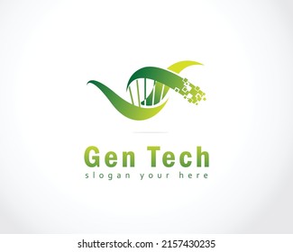 logotipo de tecnología de genes diseño de ADN creativo laboratorio de ciencias