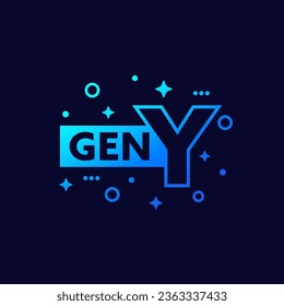 gen Y design on dark, vector