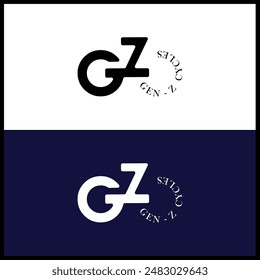 Logo Gen Z Cycle, un elegante diseño circular negro perfecto para marcas de ciclismo enfocadas en la juventud. El estilo moderno y audaz captura el espíritu enérgico de la generación Z. Ideal para la marca, la Mercancía y el marketing.