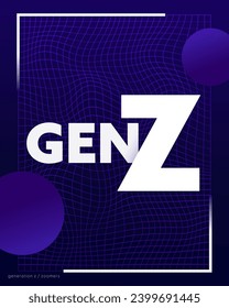 gen z design, generation z or zoomers vector