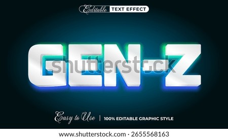 Gen Z Editable Text Effect with neon Style
