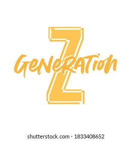 Gen Z, Generación Z, Vector Texto Ilustración Fondo