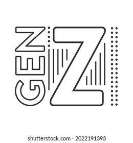 Gen Z, Generation Z, 2000's Kid, Future Generation, Gen Z Logo, New Generation, Young People, 2020 Vector Text Illustration	