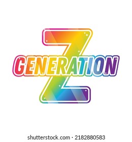 Gen Z, Generation Z, 2000's Kid, Future Generation, Gen Z Logo, New Generation, Young People, 2020 Vector Text Illustration	