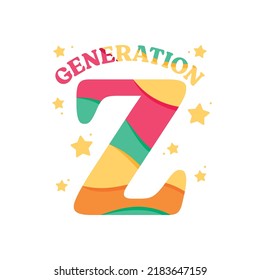 Gen Z, Generation Z, 2000's Kid, Future Generation, Gen Z Logo, New Generation, Young People, 2020 Vector Text Illustration	