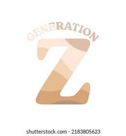 Gen Z, Generation Z, 2000's Kid, Future Generation, Gen Z Logo, New Generation, Young People, 2020 Vector Text Illustration	