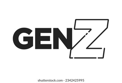 Gen Z, Generation Z, 2000's Kid, Future Generation, New Gen, Kids Logo, Gen Alpha, 2020 Vector Text Illustration Background	