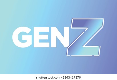 Gen Z, Generation Z, 2000's Kid, Future Generation, New Gen, Kids Logo, Gen Alpha, 2020 Vector Text Illustration Background	