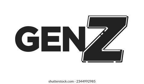 Gen Z, Generation Z, 2000's Kid, Future Generation, New Gen, Kids Logo, Gen Alpha, 2020 Vector Text Illustration Background	