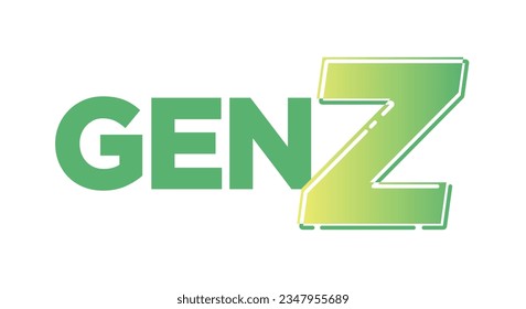 Gen Z, Generation Z, 2000's Kid, Future Generation, New Gen, Kids Logo, Gen Alpha, 2020 Vector Text Illustration Background	