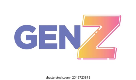 Gen Z, Generation Z, 2000's Kid, Future Generation, New Gen, Kids Logo, Gen Alpha, 2020 Vector Text Illustration Background	