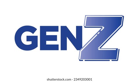 Gen Z, Generation Z, 2000's Kid, Future Generation, New Gen, Kids Logo, Gen Alpha, 2020 Vector Text Illustration Background	