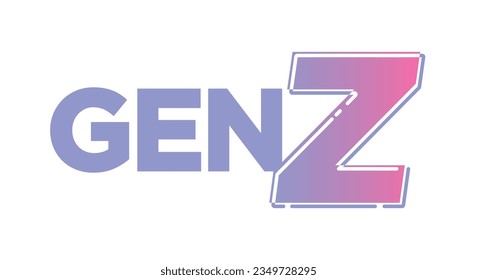 Gen Z, Generation Z, 2000's Kid, Future Generation, New Gen, Kids Logo, Gen Alpha, 2020 Vector Text Illustration Background	