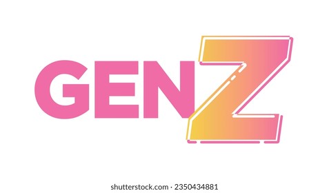 Gen Z, Generación Z, Ilustración de texto vectorial	