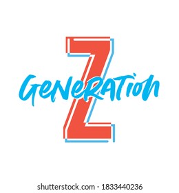 Gen Z, Generation Z, Vector Text Illustration Background