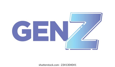  Gen Z, Gen Z Logo, Generation Z, 2000's Kid, Future Generation, New Gen, Kids Logo, Gen Alpha, 2020 Vector Text Illustration Background