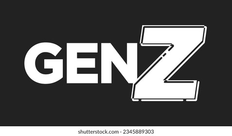  Gen Z, Gen Z Logo, Generation Z, 2000's Kid, Future Generation, New Gen, Kids Logo, Gen Alpha, 2020 Vector Text Illustration Background