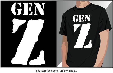 Gen Z T shirt Design, Gen Z Typography T-shirt Design, Inspirational Quotes Illustration, Motivational Quotes.